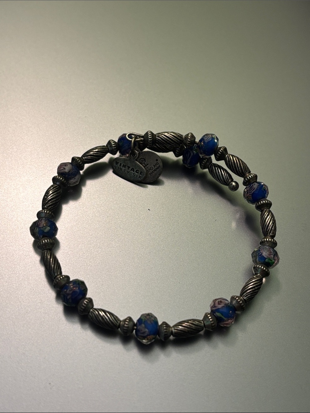 Alex and Ani Vintage-Glass Rose Bead Wrap bracelet
